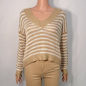 Lelis Collection Women’s Medium V-Neck Long-Sleeve Striped Knit